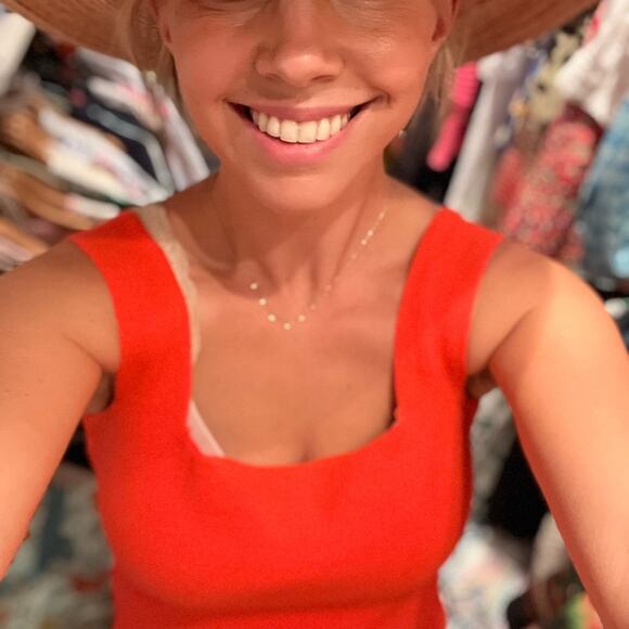 ANTHROPOLOGIE BRIGHT SALMON PINK KNITTED CROP TOP - Picture 10 of 16